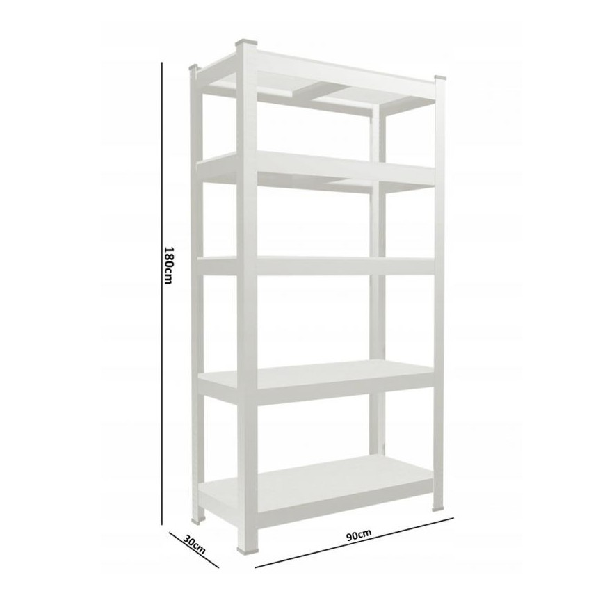 Extralink | Regał | 5-poziomowy 180x90x30cm 175 kg - obrazek 4